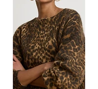 Lauren Ralph Women's Ocelot-Print Crewneck Sweater