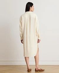 Lauren Ralph Women's Double Faced Georgette Midi Shirt Dress