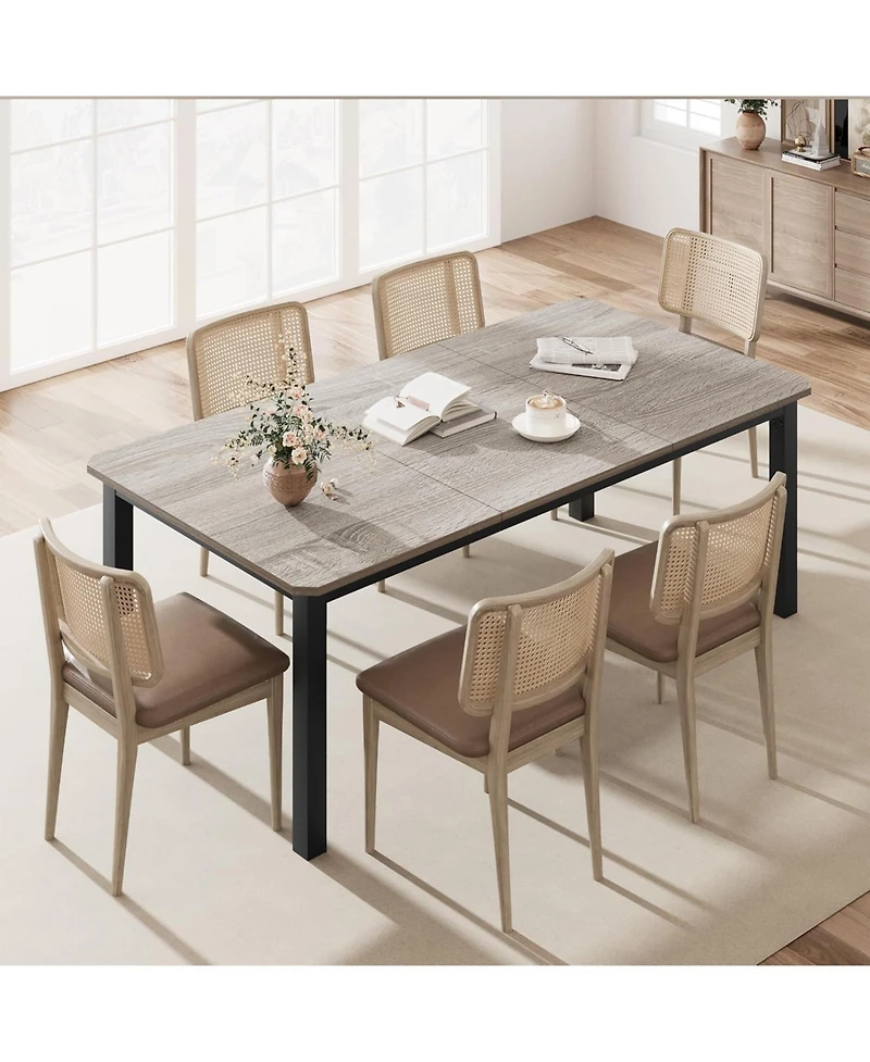 gaomon Large Dining Table, Industrial Kitchen Table with Spacious Top for Home Office or Dining Room