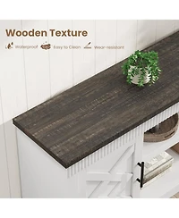 gaomon Farmhouse Tv Stand for TVs, Fluted Entertainment Center with Doors & Open Shelf