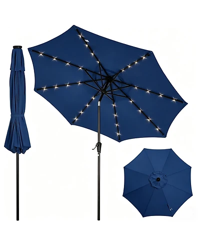 gaomon Outdoor 10FEET Table Market Patio Umbrella with 32 Solar Led Lights for Garden, Deck