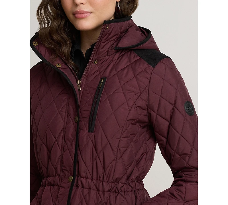 Lauren Ralph Petite Hooded Utility Quilted Coat