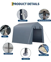 gaomon Outdoor Storage Shed, Portable Carport, Heavy Duty Waterproof Tarp with Roll-Up Zipper Door and Ventilated Windows