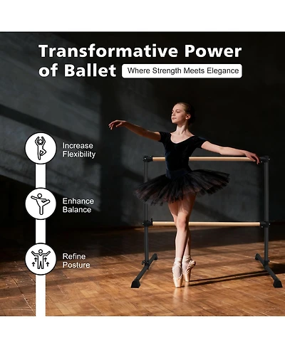 Zeny Solid Wood Ballet Barre With Adjustable Range For Dance Practice