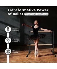 Zeny Solid Wood Ballet Barre With Adjustable Range For Dance Practice