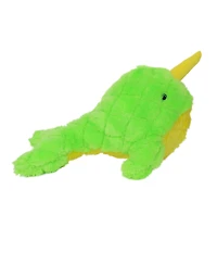 Mighty Jr Arctic Narwhal, Durable Plush Squeaky Dog Toy