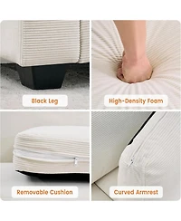 gaomon 83" Modern Sofa Couches for Living Room, Corduroy 3 Seater Deep Seat Couch, Upholstered Sofa for Bedroom Apartment