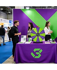WinSpin 24" Display Prize Wheel and Diy Tabletop 12 Slots Modular Custom Spinning Wheel for Pop Up Trade Show