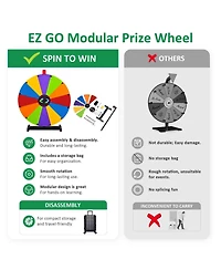 WinSpin 24" Pop Up Display Tabletop Prize Wheel Black and Trade Show Display Spinning Wheel 12 Slots for Outdoor Booths Exhibition Events