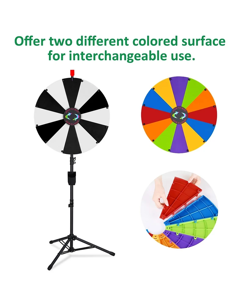 WinSpin Modular Prize Wheel and 10x10ft Pop Up Canopy 4 Sidewalls 12 Backup Panels