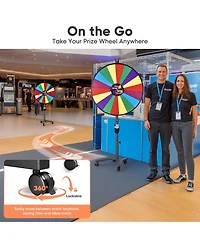 WinSpin 36" 3in1 Prize Wheel with Mobile Base Spinning Raffle Trade Show Market