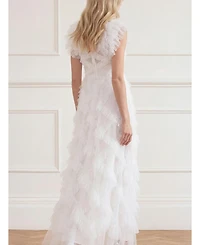 Needle & Thread Women's Genevieve Ruffle Short Sleeve Maxi Gown