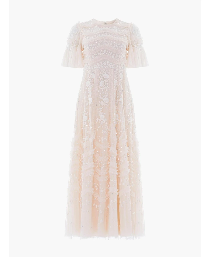 Needle & Thread Women's Gianna Ruffle Short Sleeve Maxi Gown