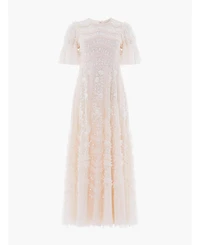 Needle & Thread Women's Gianna Ruffle Short Sleeve Maxi Gown