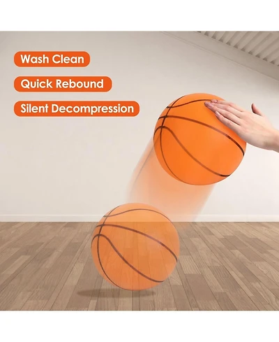 Zeny Silent Basketball Foam Bouncing Silent Basketball Uncoated High Density Foam Ball Indoor Low Noise Training Ball