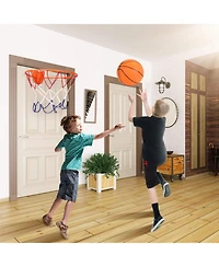 Zeny Silent Basketball with Ball Hoop Foam Bouncing Silent Basketball Uncoated High Density Foam Ball Indoor Low Noise Training Ball