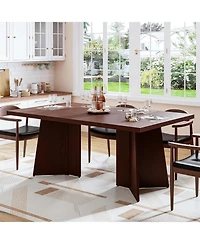 gaomon Dining Table for 6-8, Modern Long Kitchen Table with Large Top & Heavy-Duty Pedestal Legs