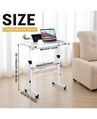 gaomon Mobile Standing Desk, Height Adjustable Sit-Stand Table, Rolling Portable Computer Workstation for Home Office