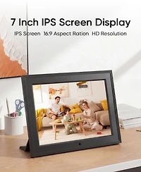 Eco4Life 7-Inch WiFi Ips Digital Picture Frame App-Controlled, Gift For Family and Parents Friends