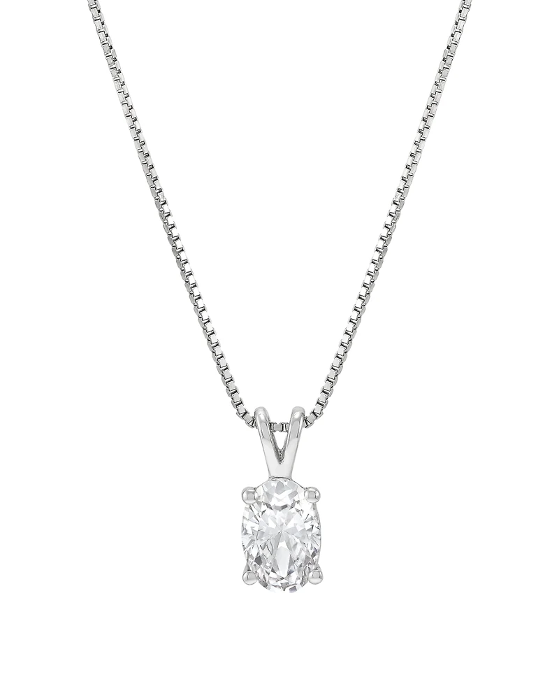 Macy's Igi Certified Lab-Grown Diamond Solitaire Pendant Necklace (1/2 ct. t.w.) in 14k White Gold