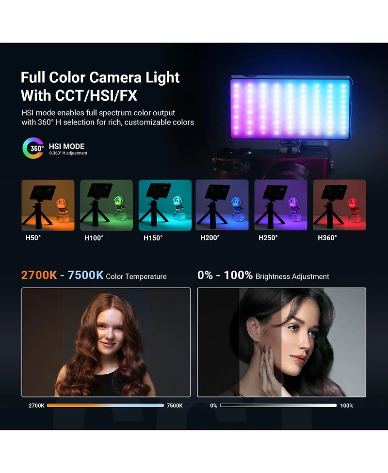 Neewer SL90C Rgb Video Light Desk Tripod Kit
