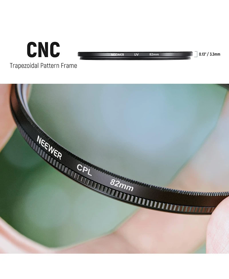 Neewer ND2 Optical-Glass ND2, ND4, ND8, and Cpl Lens Filter Kit