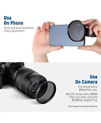Neewer S25 Cpl Optical Glass Camera Lens Accessory for select iPhone and Android mobile devices