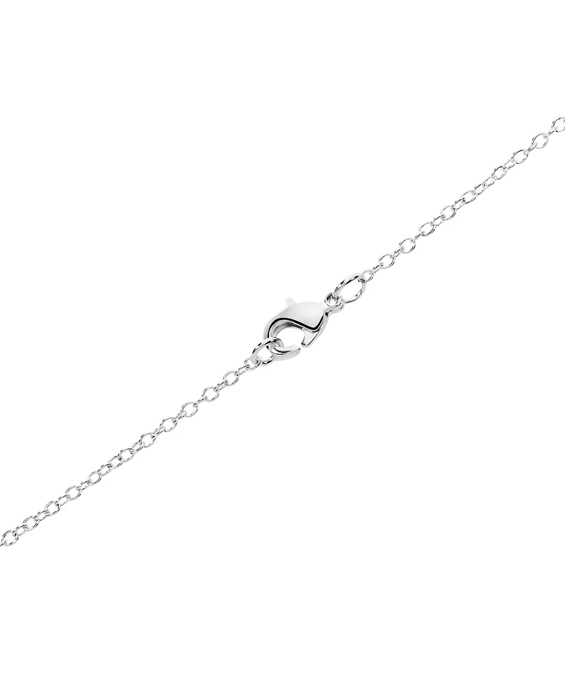 Macy's Sterling Silver Pear-Shaped Crystal Rope Edge Necklace