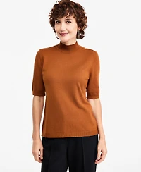 Jm Collection Women's Mock-Neck Short-Sleeve Sweater, Macy's Exclusive
