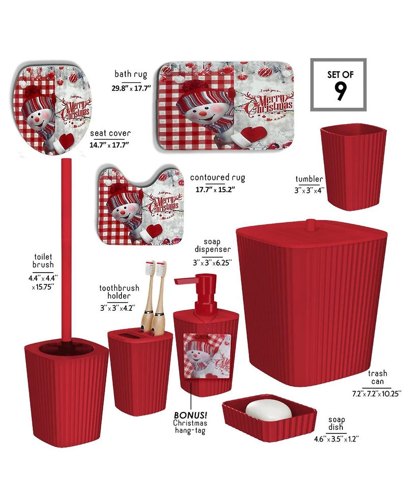 Clara Clark 8 Piece Complete Bathroom Decor and Accessory Set with Bath Rugs