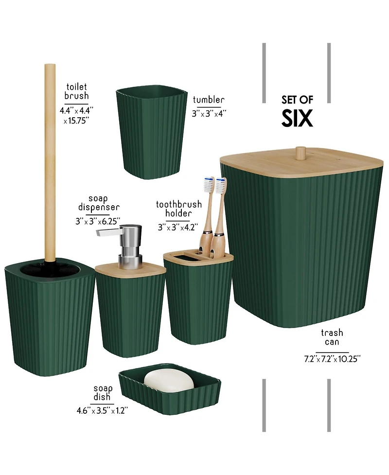 Clara Clark 6 Piece Complete Bathroom Decor and Accessory Set