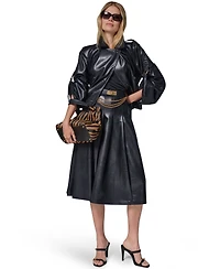 Donna Karan New York Petite Roll-Sleeve Collared Short Jacket