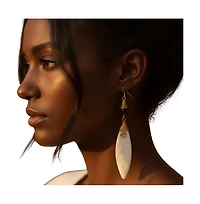 Kendi Amani Malaika Handmade Bone & Brass Drop Earrings