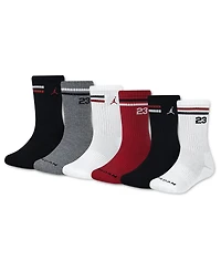 Jordan Boys' 7-11 Icon Stripe Crew Socks, 6-Pack