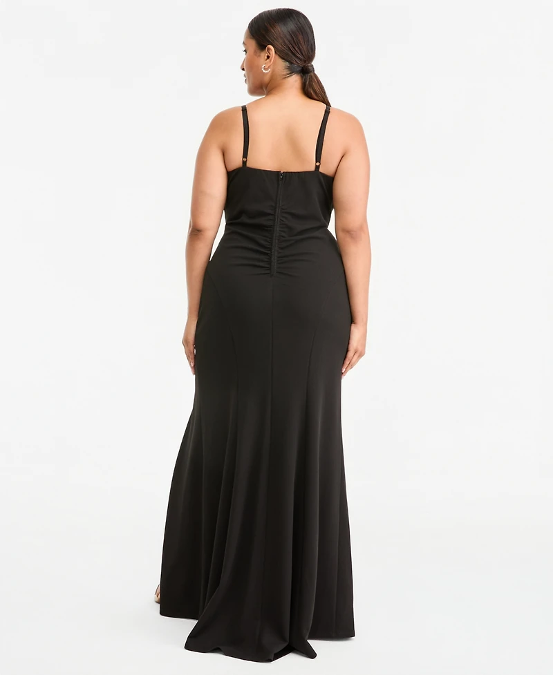 Emerald Sundae Plus Scuba Body-Con Sequined Embroidery Gown