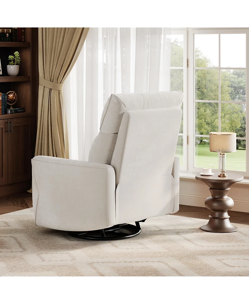 homfan Power Recliner Chair, Pu Leather Swivel Rocker with Usb Ports, Nursery Glider Reclining Sofa Ergonomic Lounge for Living Room