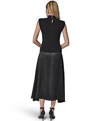 Donna Karan New York Women's Viscose Mixed Media Midi Dress