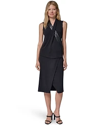 Donna Karan New York Women's Jersey V-Neck Blouse