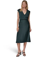 Donna Karan New York Women's Sheen Ponte Midi Pencil Skirt
