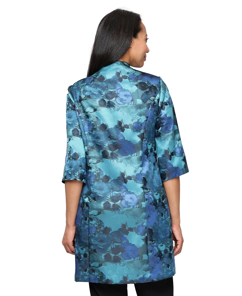 Alex Evenings Women's Jacquard Elongated Twinset