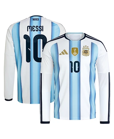 Adidas Men's Lionel Messi White Argentina National Team 2026 Home Replica Long Sleeve Jersey