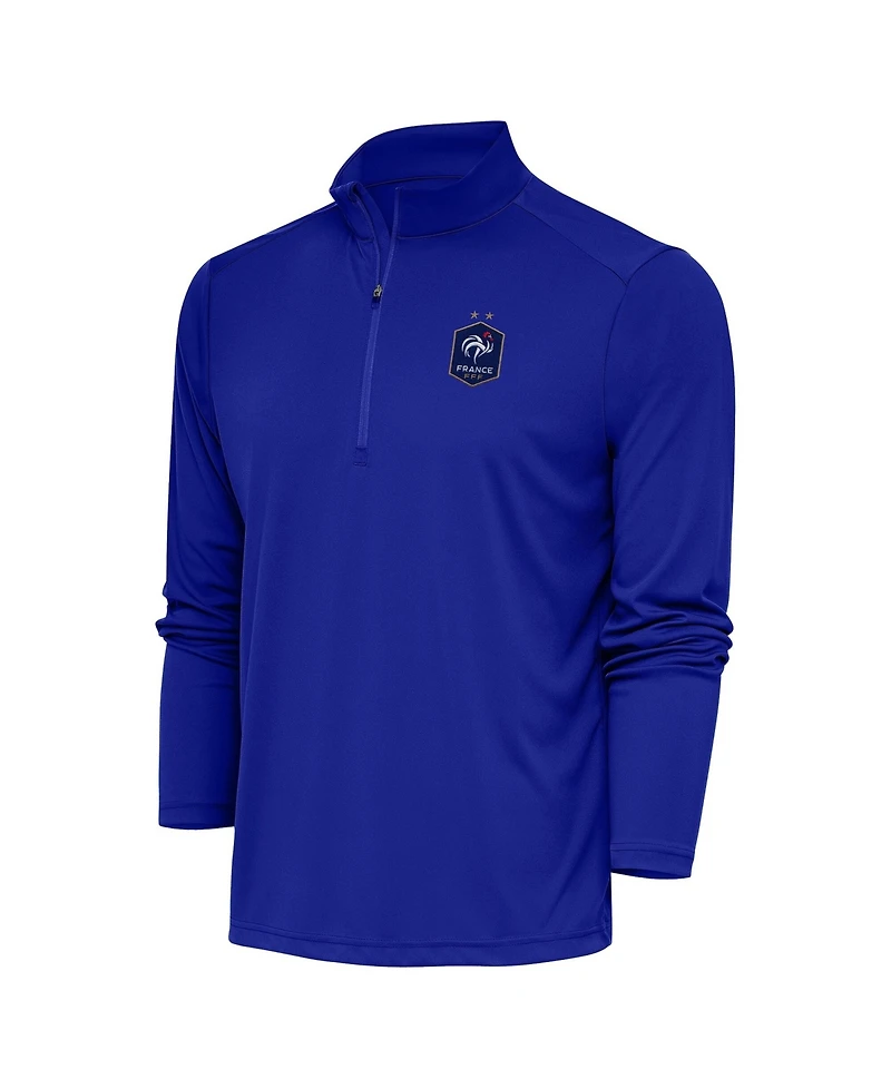 Antigua Men's Royal France National Team Statement Quarter-Zip Pullover
