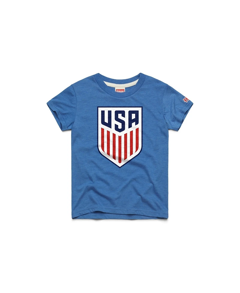 Homage Big Boys and Girls Royal Usmnt Crest Tri-Blend T-Shirt