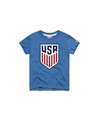 Homage Big Boys and Girls Royal Usmnt Crest Tri-Blend T-Shirt