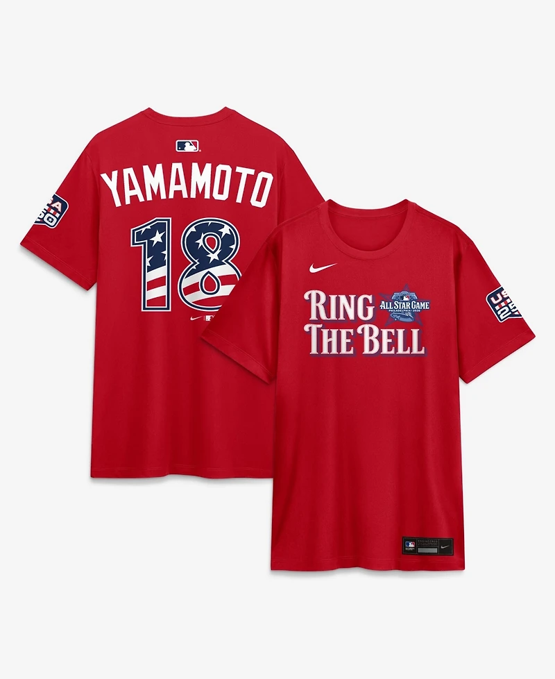 Nike Men's 2026 All-Star Game National League Yoshinobu Yamamoto Red Name & Number T-Shirt
