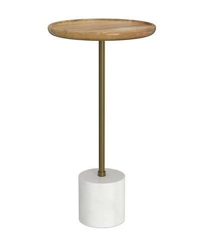 Simpli Home Turner 22.8" Wood Round Side Table