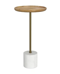 Simpli Home Turner 22.8" Wood Round Side Table