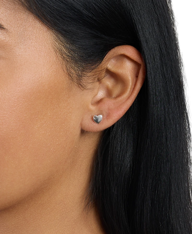 Macy's Sterling Silver-Plated Heart Stud Earrings