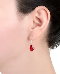 Macy's Crystal Teardrop with Cubic Zirconia Drop Earrings