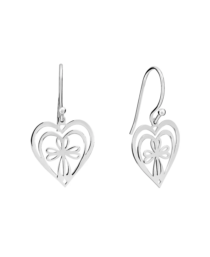 Macy's Open Heart with Cross Drop Earrings